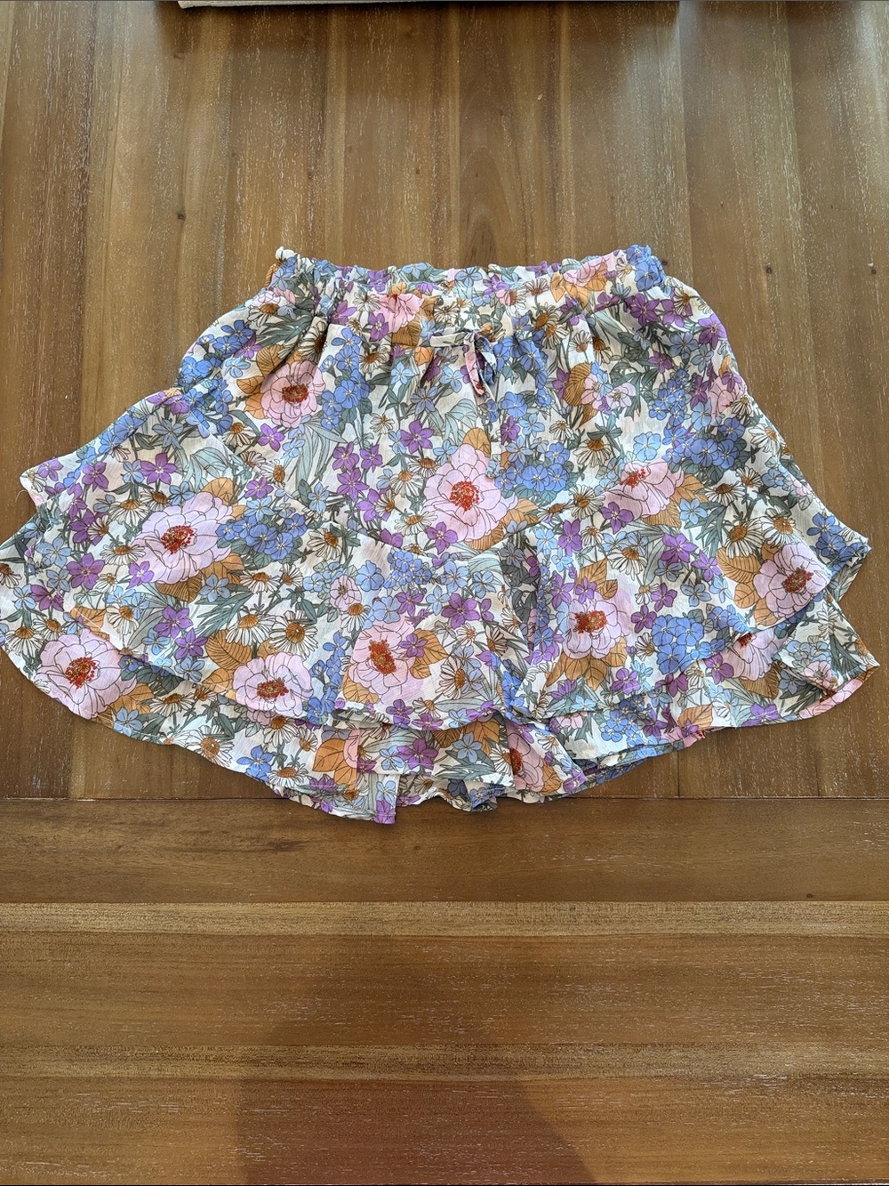 Floral Chiffon Skort Size L 12-14